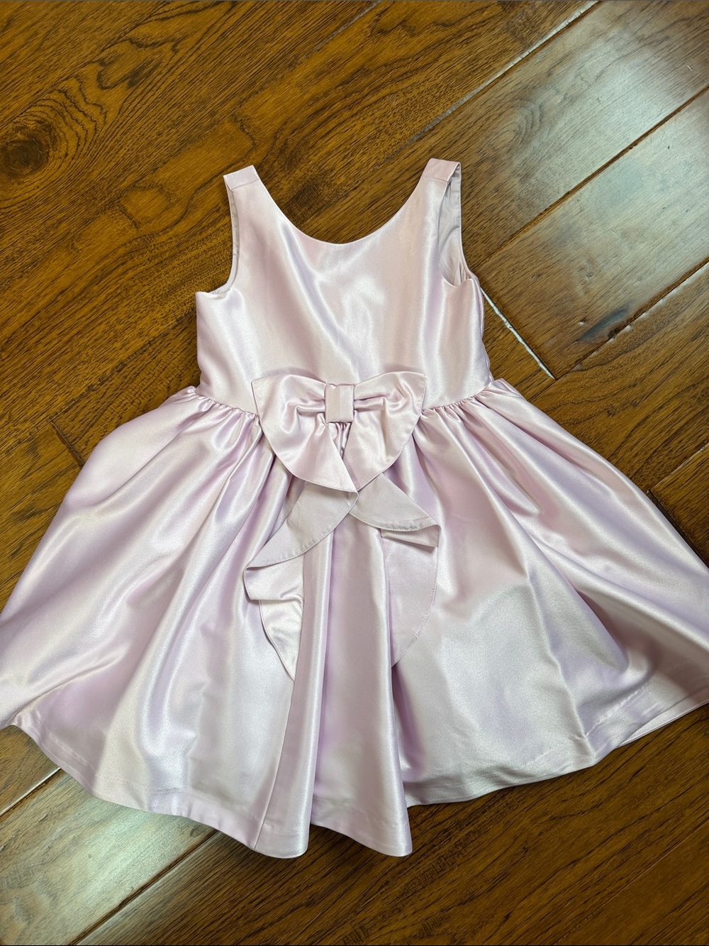 Pink/Lavender Satin Bow-Back Girls' Dress